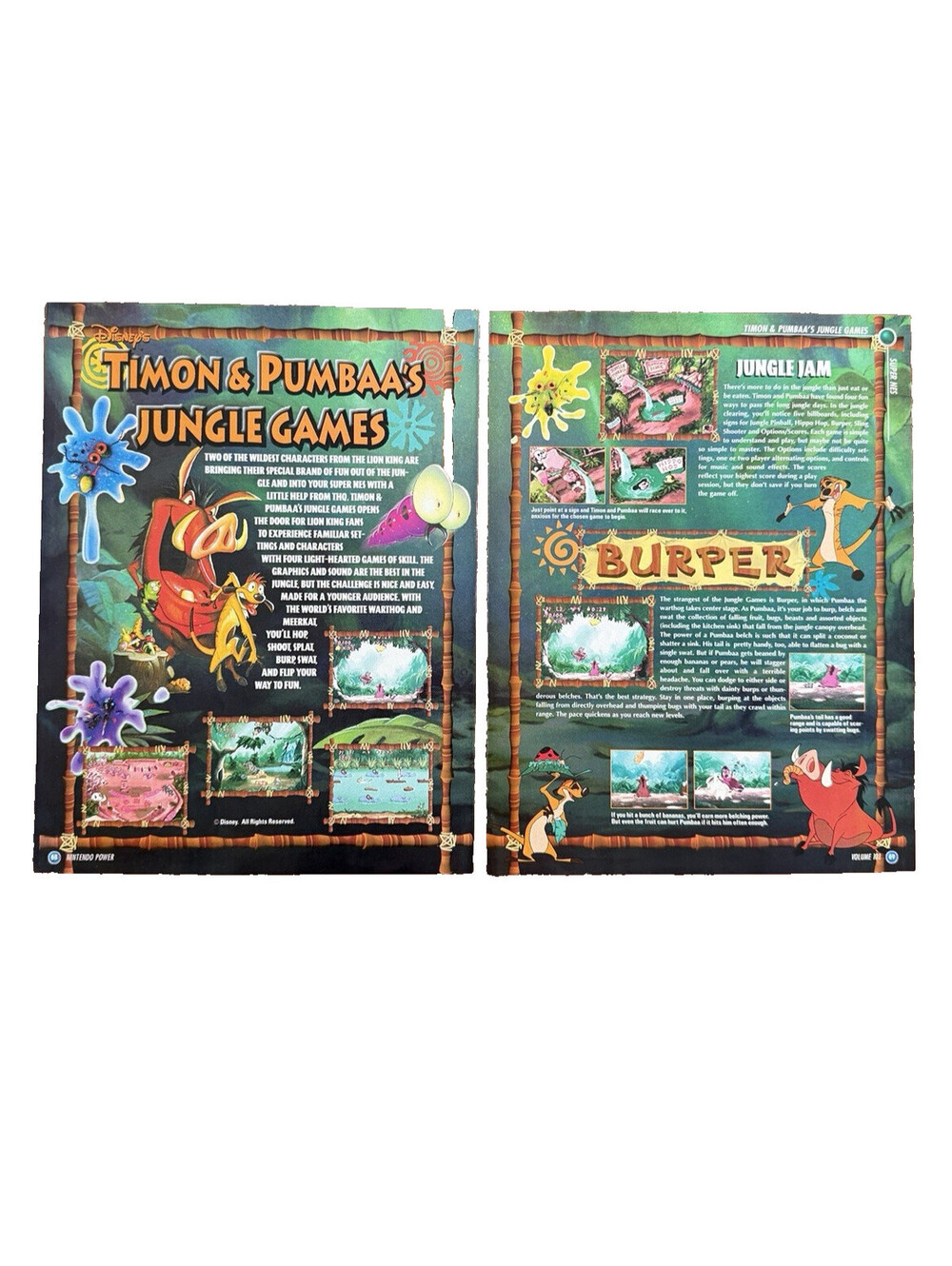 Timon & Pumbaa’s Jungle Games Super Nintendo SNES Print Ad Promo Art Lion King